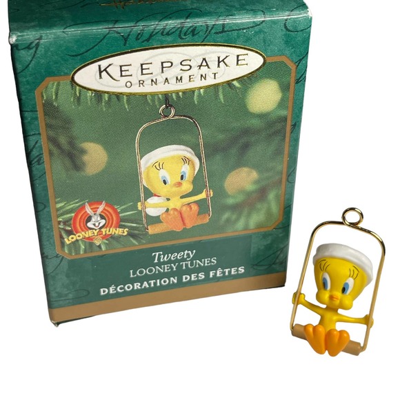 Miniature Hallmark Keepsake Ornaments Tweety Looney Tunes Original Box Lot of 3 - Picture 7 of 12